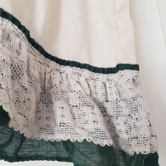 SOLD JC Penney Priscilla Swag 84W x 25L Valance Rod Pocket Cream Green Ruffle - Picture 11 of 14